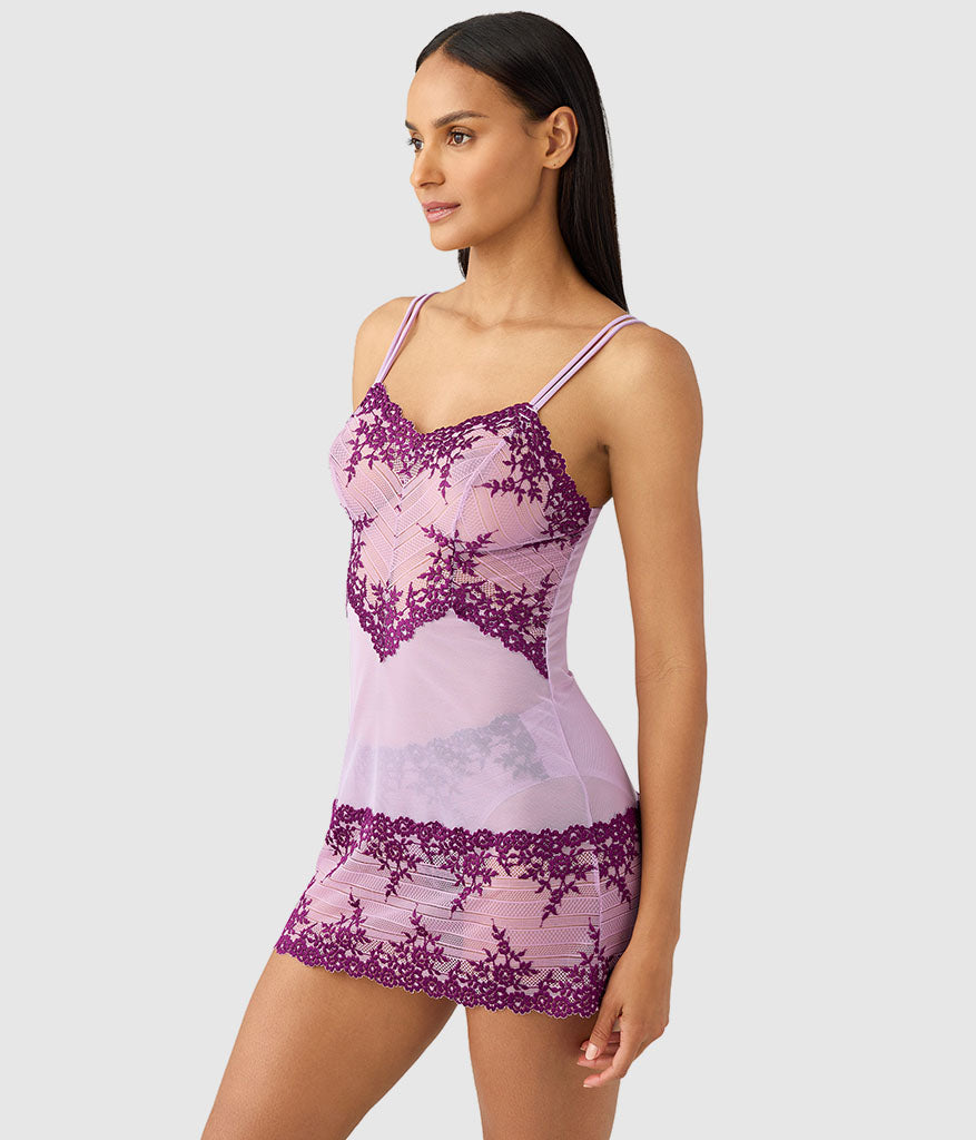 Embrace Lace® Chemise - Lavender Sage/Dark Purple | Wacoal Best Price