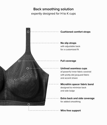 Back Appeal® H-K Cup Wire Free Bra - Black | Wacoal Signature