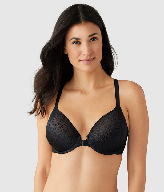 Back Appeal® Front Close T-Shirt Bra - Black | Wacoal Quality