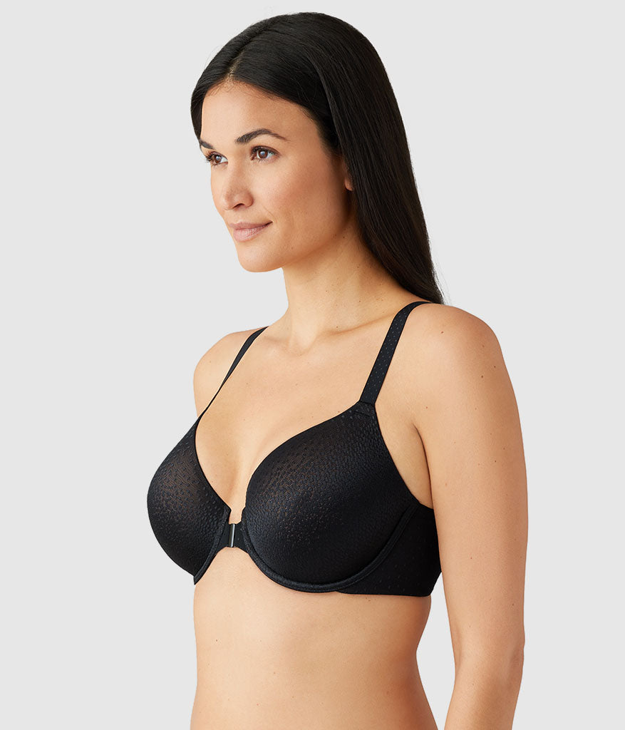 Back Appeal® Front Close T-Shirt Bra - Black | Wacoal Quality