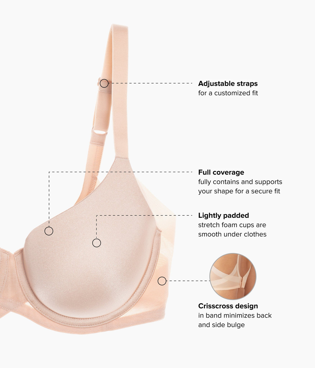 Ultimate Side Smoother Underwire T-Shirt Bra - Sand | Wacoal Essential