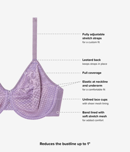 Visual Effects Minimizer Bra - Italian Grape | Wacoal Trusted