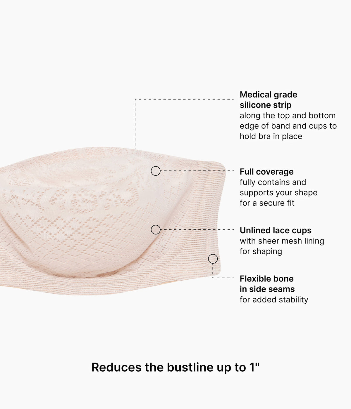 Visual Effects Strapless Minimizer Bra - Sand | Wacoal New