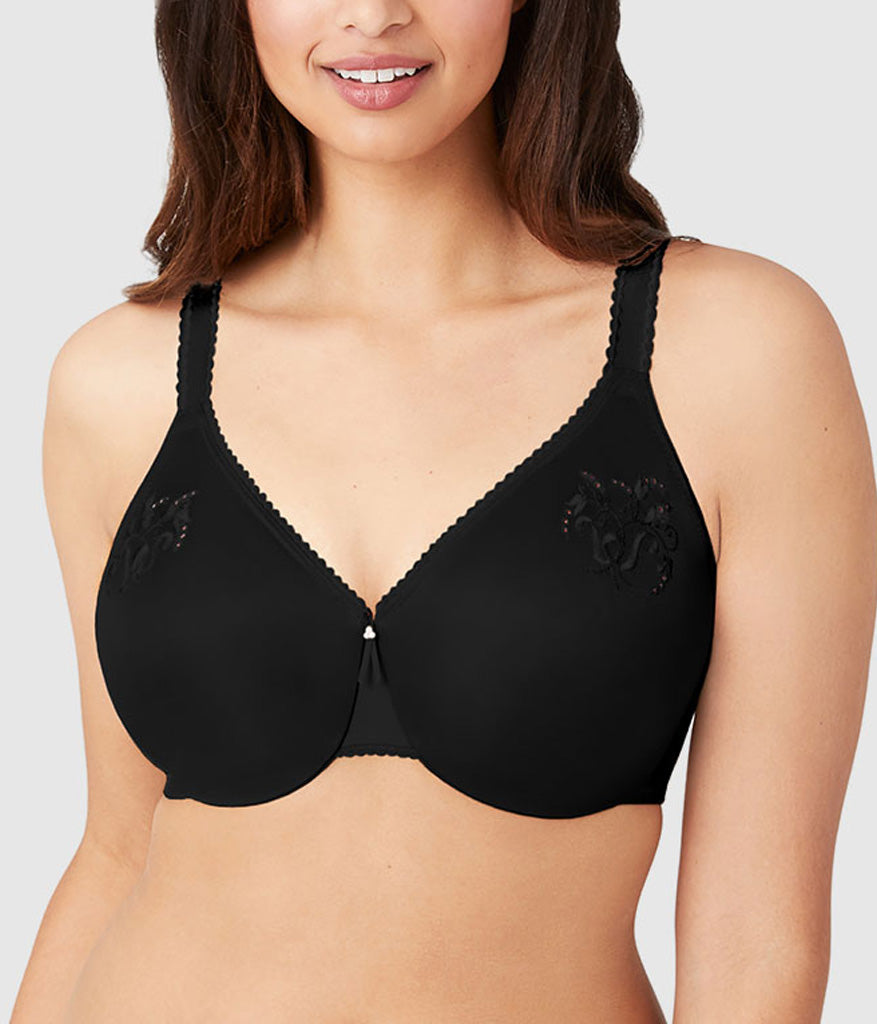 Slimline Seamless Underwire Minimizer Bra - Black | Wacoal Exclusive