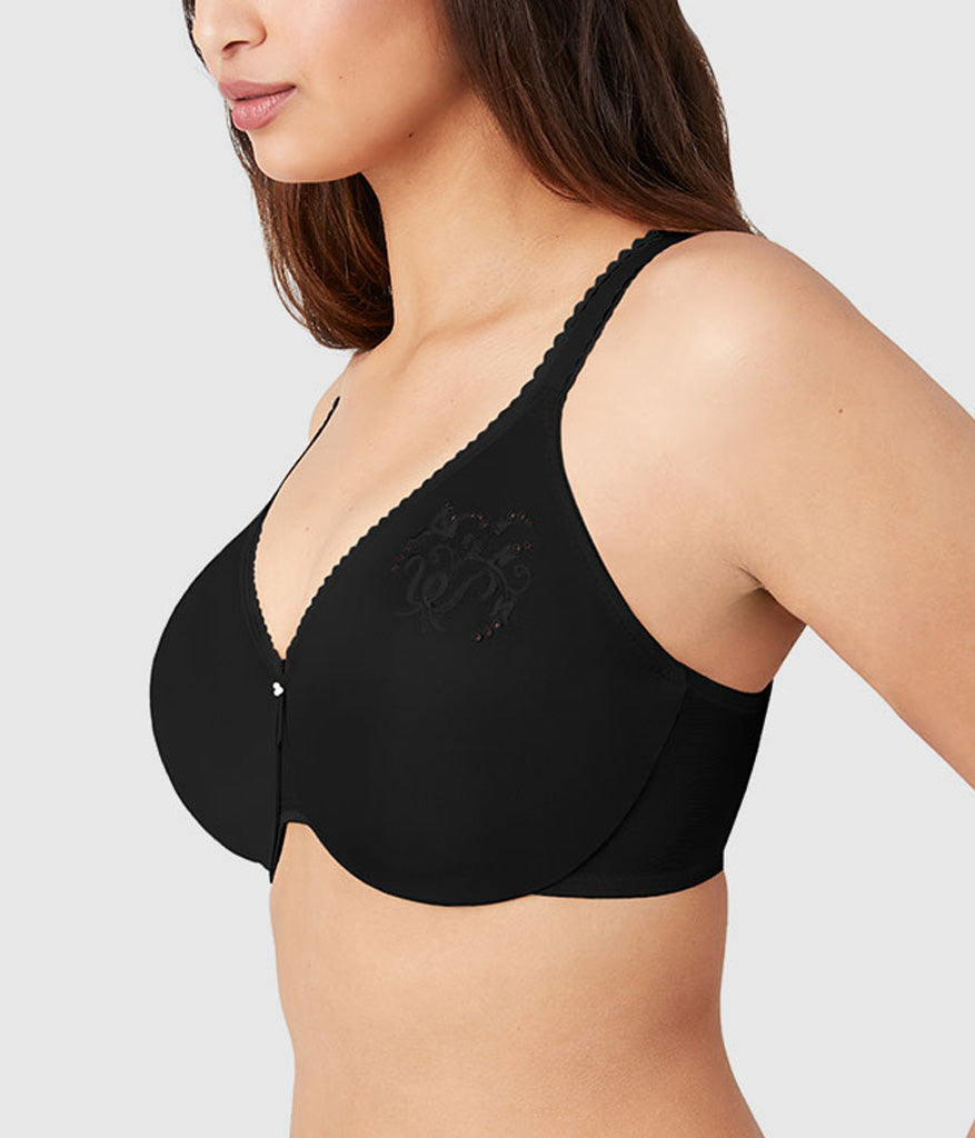 Slimline Seamless Underwire Minimizer Bra - Black | Wacoal Exclusive