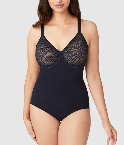 Visual Effects Body Briefer with Minimizer Bra - Black | Wacoal Essential