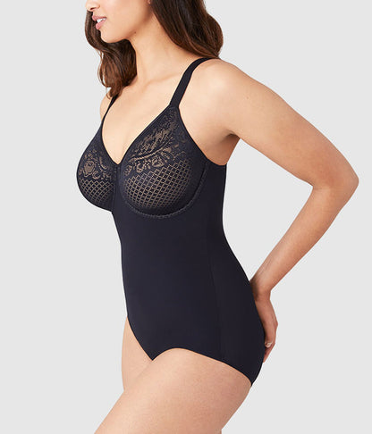 Visual Effects Body Briefer with Minimizer Bra - Black | Wacoal Essential