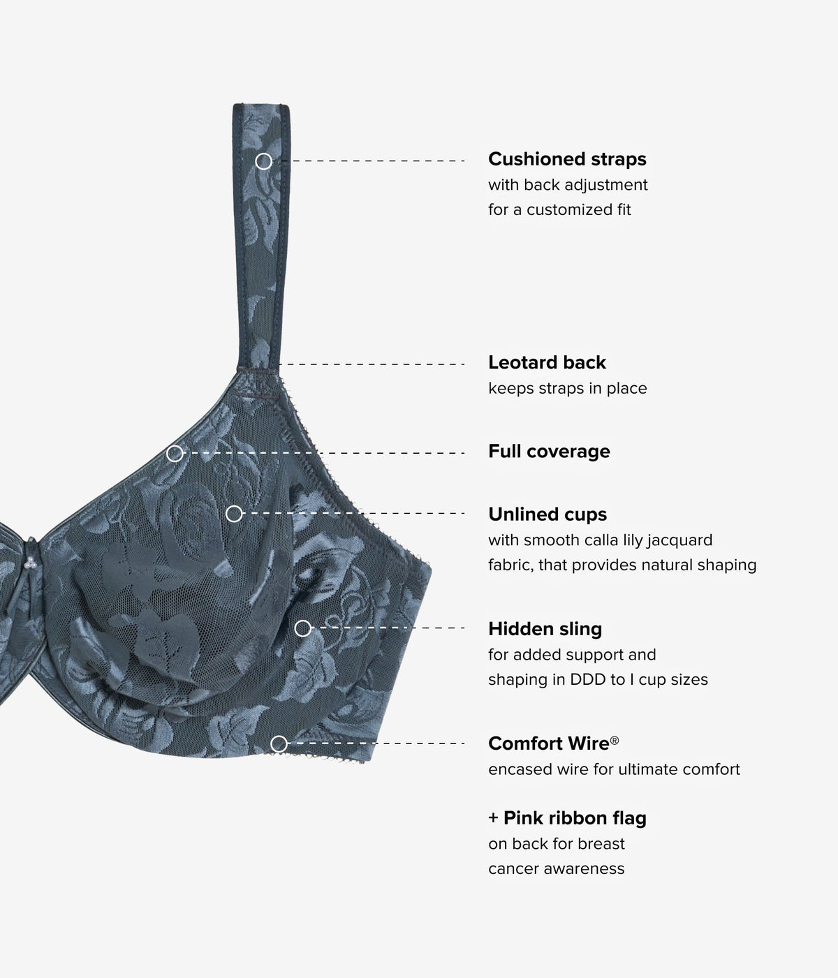 Awareness Underwire Bra - Dark Slate | Wacoal Deals