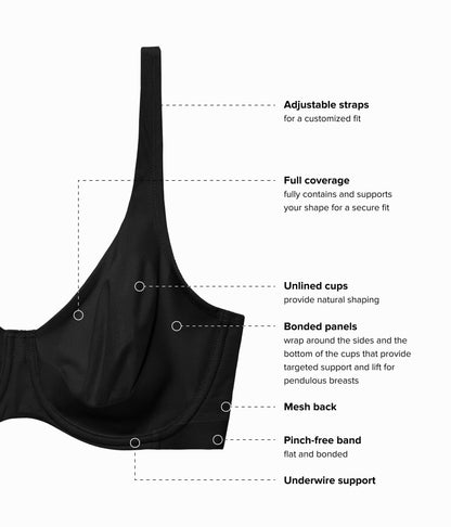 Shape Revelation® Pendulous Underwire Bra - Black | Wacoal Classic