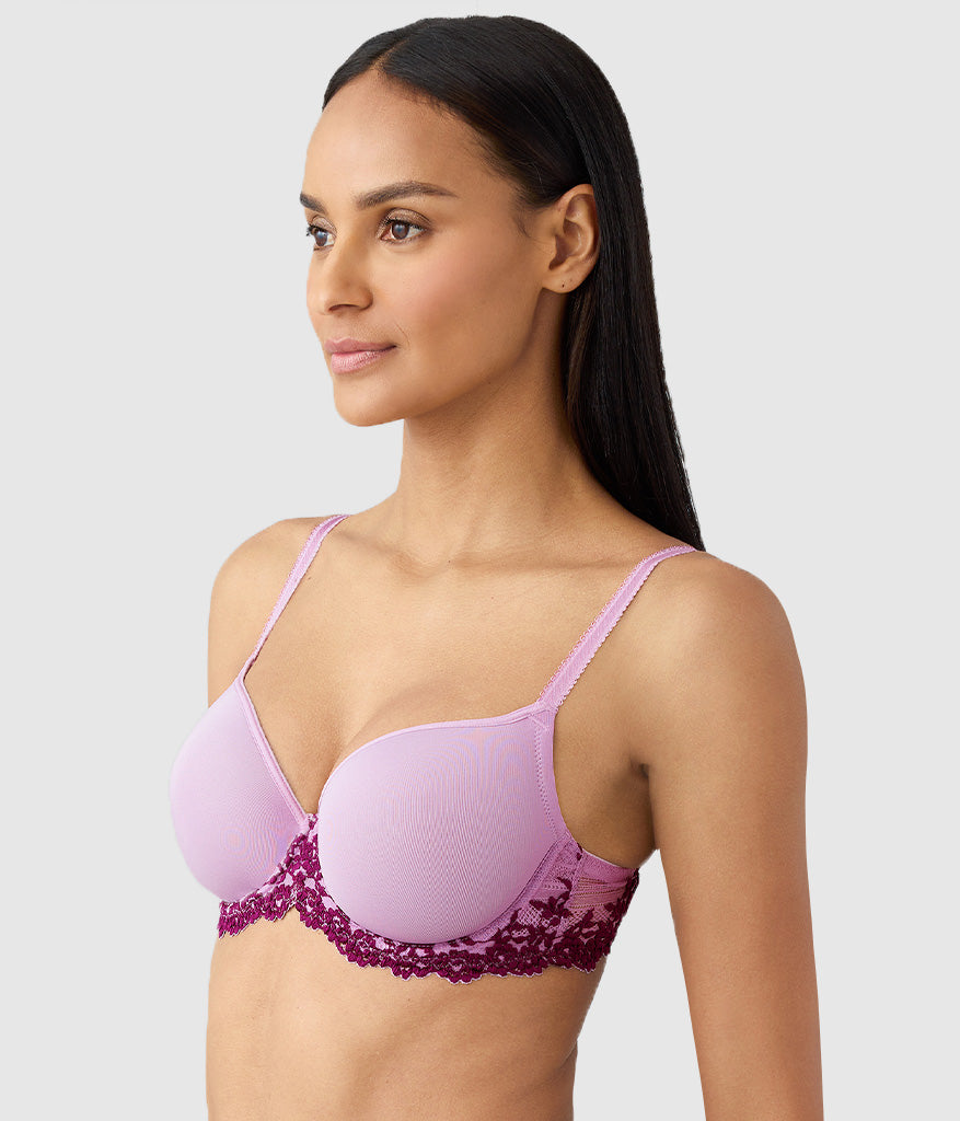 Embrace Lace® T-Shirt Bra - Lavender Sage/Dark Purple | Wacoal Great Value