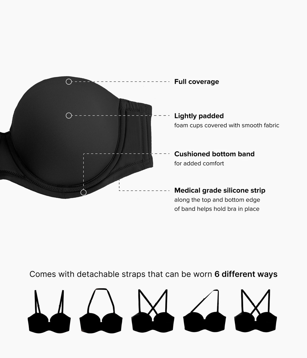 Red Carpet™ Strapless Underwire Bra - Black | Wacoal New