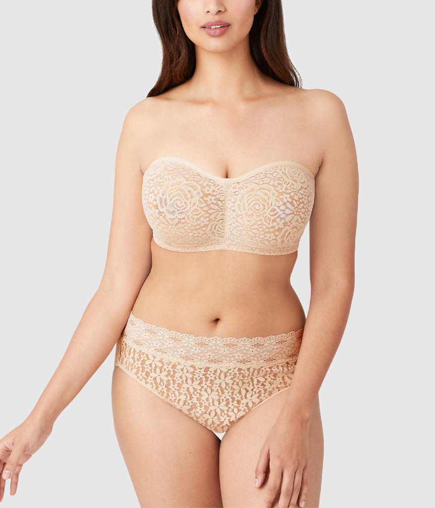 Halo Lace Strapless Underwire Bra - Sand | Wacoal Deals