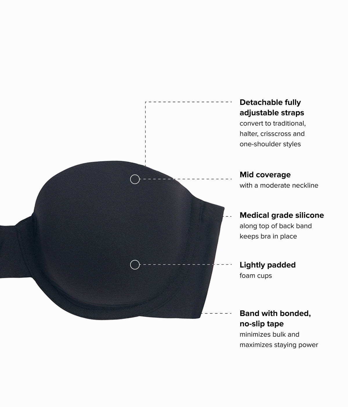Comfort First Strapless Bra - Black | Wacoal New