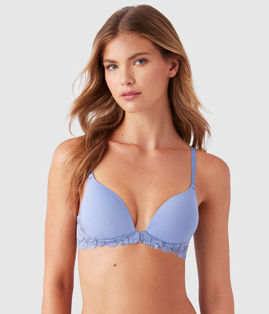 Feeling Famous Wire Free Push Up Bra - Country Blue/Bright White | Wacoal Latest