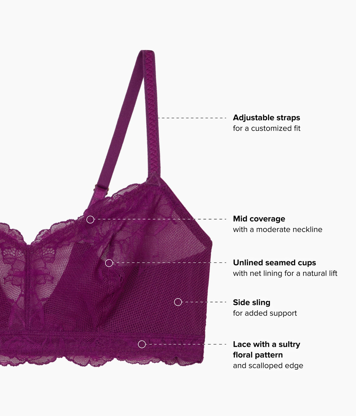 Vivid Attraction Bralette - Dark Purple | Wacoal Signature
