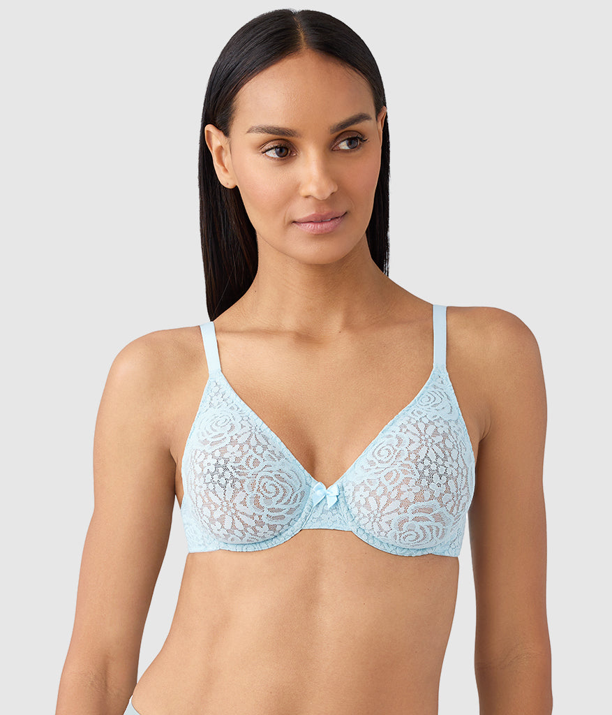 Halo Lace Underwire Bra - Soft Sky | Wacoal Essential