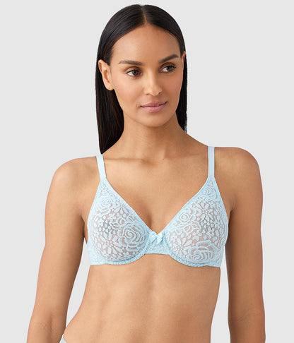 Halo Lace Underwire Bra - Soft Sky | Wacoal Essential