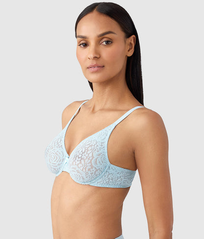 Halo Lace Underwire Bra - Soft Sky | Wacoal Essential