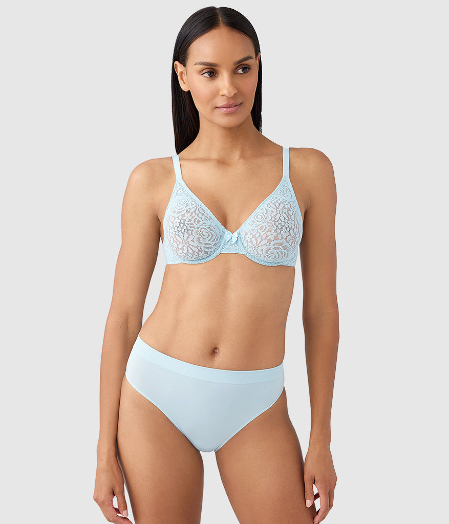 Halo Lace Underwire Bra - Soft Sky | Wacoal Essential