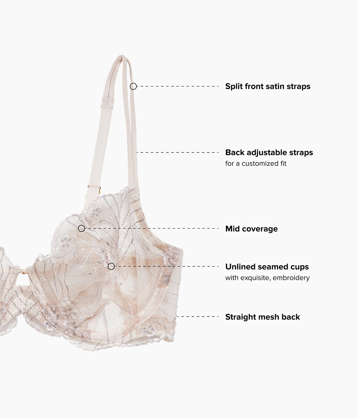 Midnight Soiree Underwire Bra - Champagne | Wacoal New