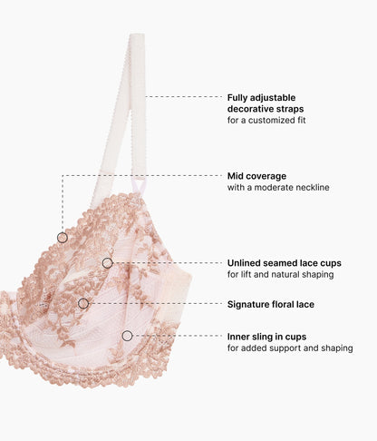 Embrace Lace® Underwire Bra - Angel Wing/Rose Dust | Wacoal Premium