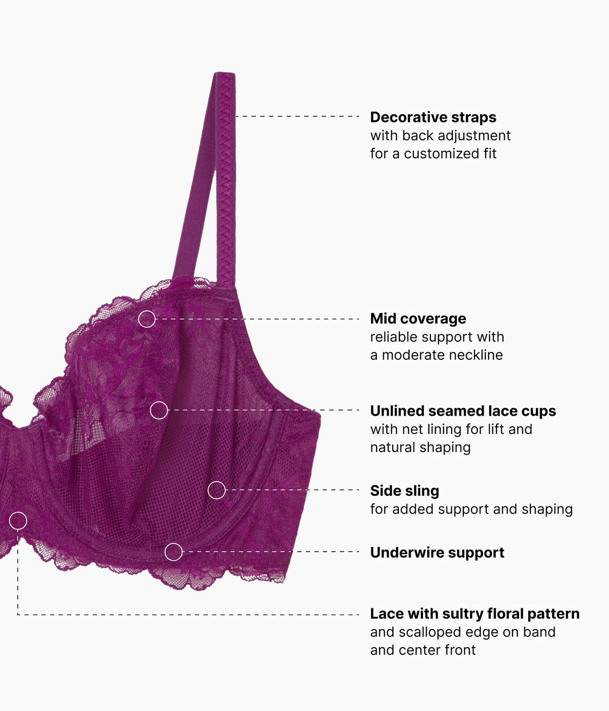 Vivid Attraction Underwire Bra - Dark Purple | Wacoal Best Price