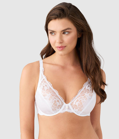 Modern Affair Plunge Underwire Bra - White | Wacoal Classic