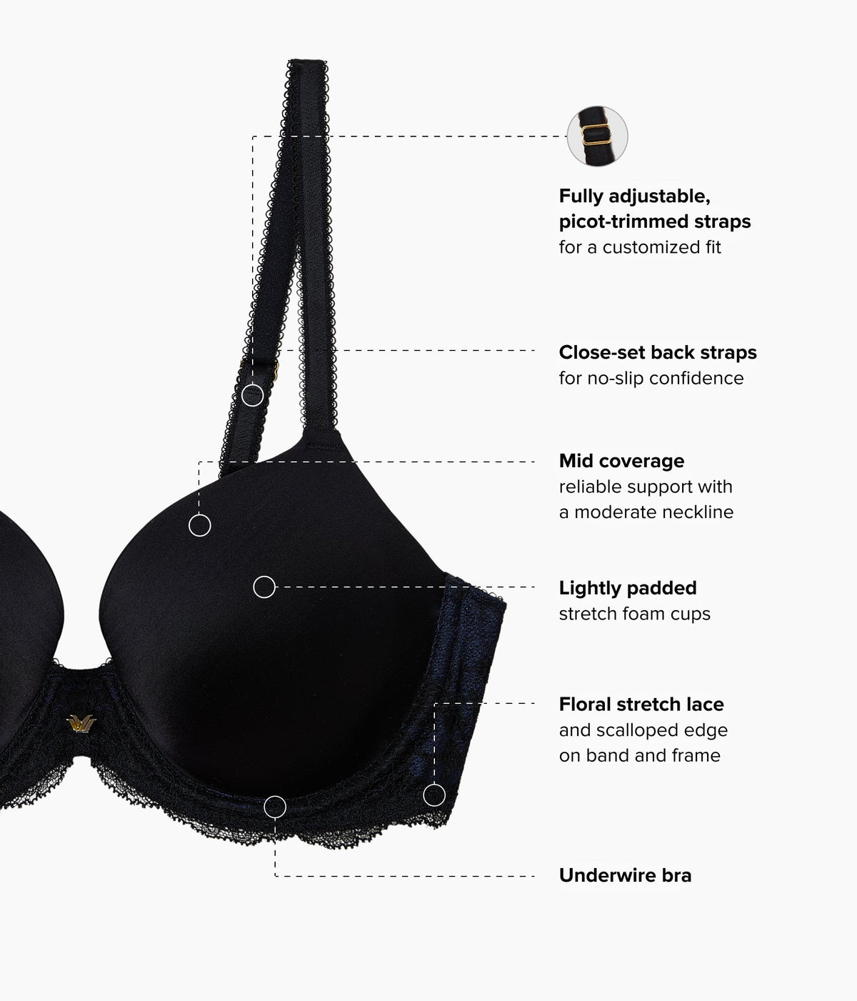 Modern Affair T-Shirt Bra - Night Sky/Black | Wacoal Recommended