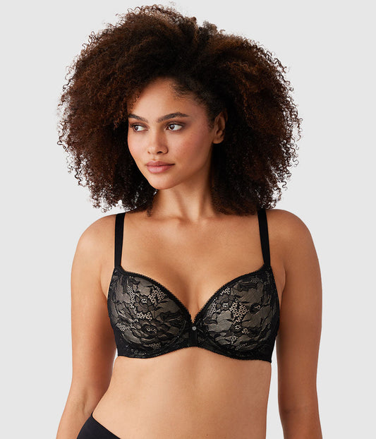 Lace Finesse T-Shirt Bra - Black/Toast | Wacoal Recommended