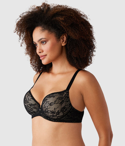Lace Finesse T-Shirt Bra - Black/Toast | Wacoal Recommended