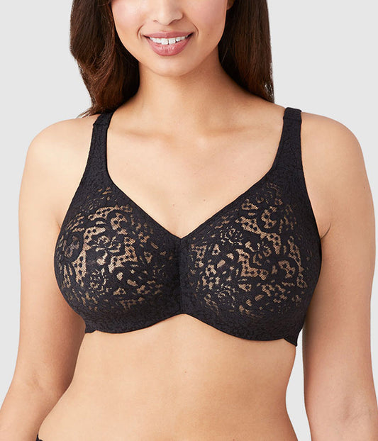 Halo Lace Full Figure Underwire Bra - Black | Wacoal Best Price