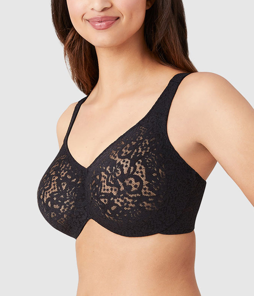 Halo Lace Full Figure Underwire Bra - Black | Wacoal Best Price