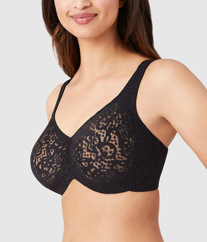 Halo Lace Full Figure Underwire Bra - Black | Wacoal Best Price