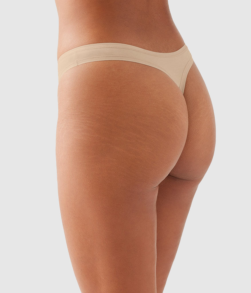 Understated Cotton Thong - Sand | Wacoal Customer Favorite