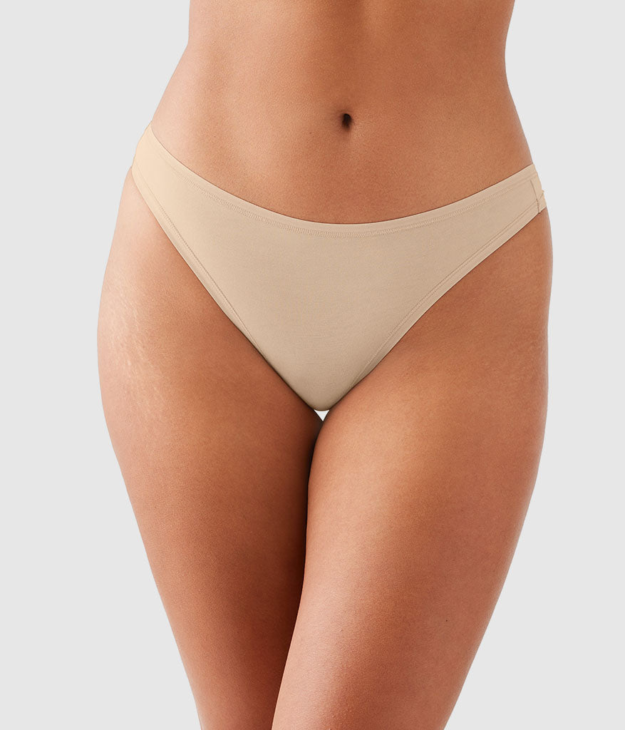 Understated Cotton Thong - Sand | Wacoal Customer Favorite