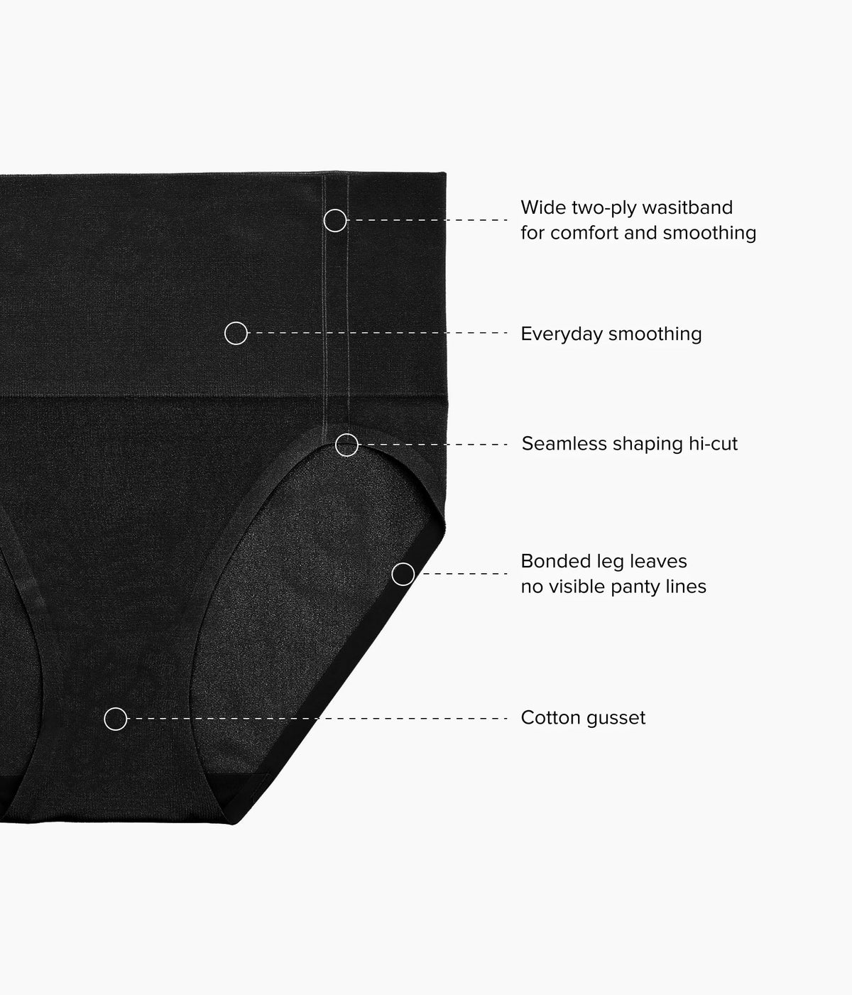 Smooth Series™ Shaping Hi-Cut - Black | Wacoal Classic