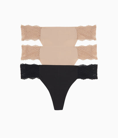 b.bare Thong Panty Pack - Au Natural/Au Natural/Night | Wacoal Latest