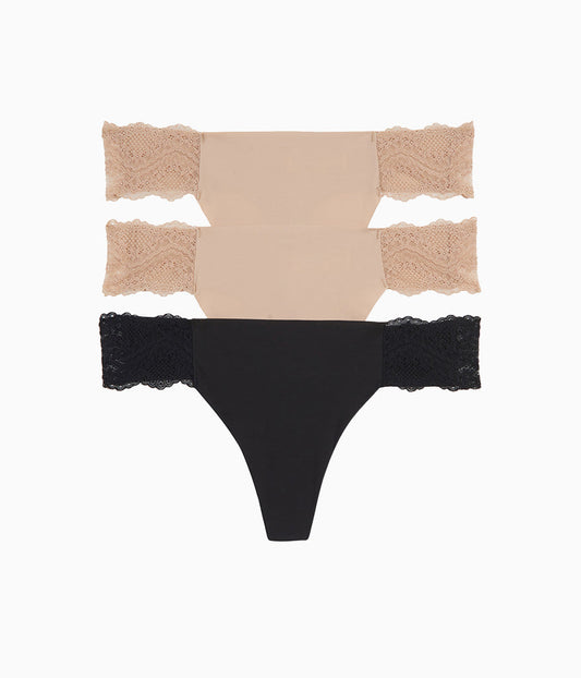 b.bare Thong Panty Pack - Au Natural/Au Natural/Night | Wacoal Latest