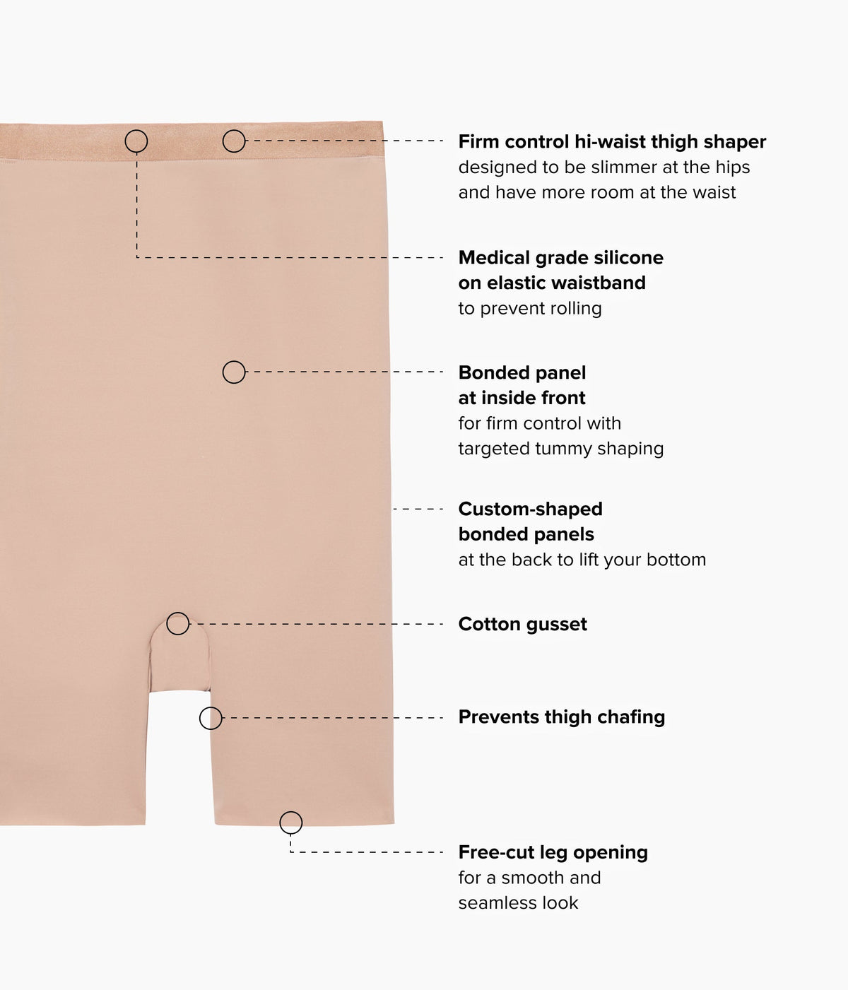 Shape Revelation® Straight Hi-Waist Thigh Shaper - Praline | Wacoal Quality