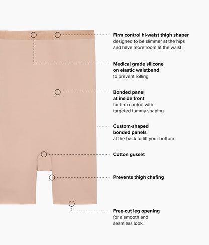 Shape Revelation® Straight Hi-Waist Thigh Shaper - Praline | Wacoal Quality