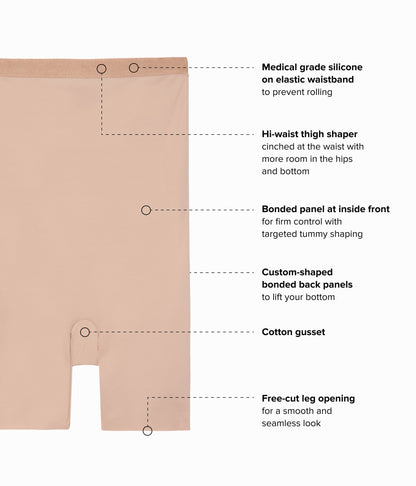 Shape Revelation® Hourglass Hi-Waist Thigh Shaper - Praline | Wacoal Recommended
