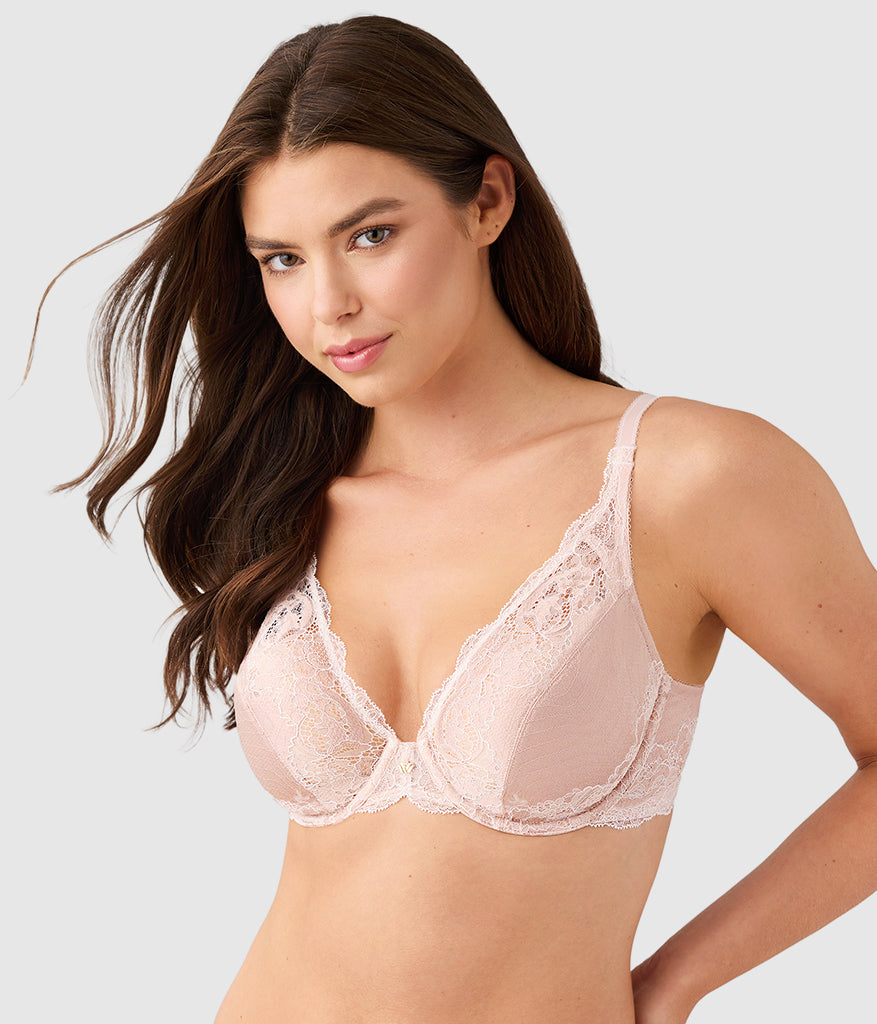 Modern Affair Plunge Underwire Bra - Rose Dust/Angel Wing | Wacoal Signature