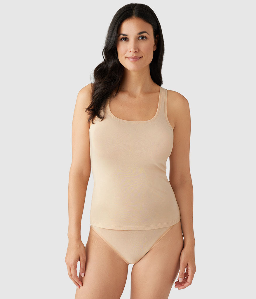 Understated Cotton Tank - Sand | Wacoal Trusted