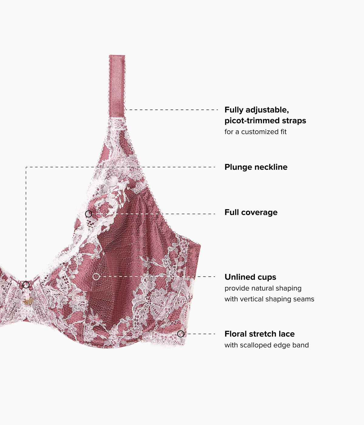 Modern Affair Plunge Underwire Bra - Rose Brown/Cradle Pink | Wacoal Sale