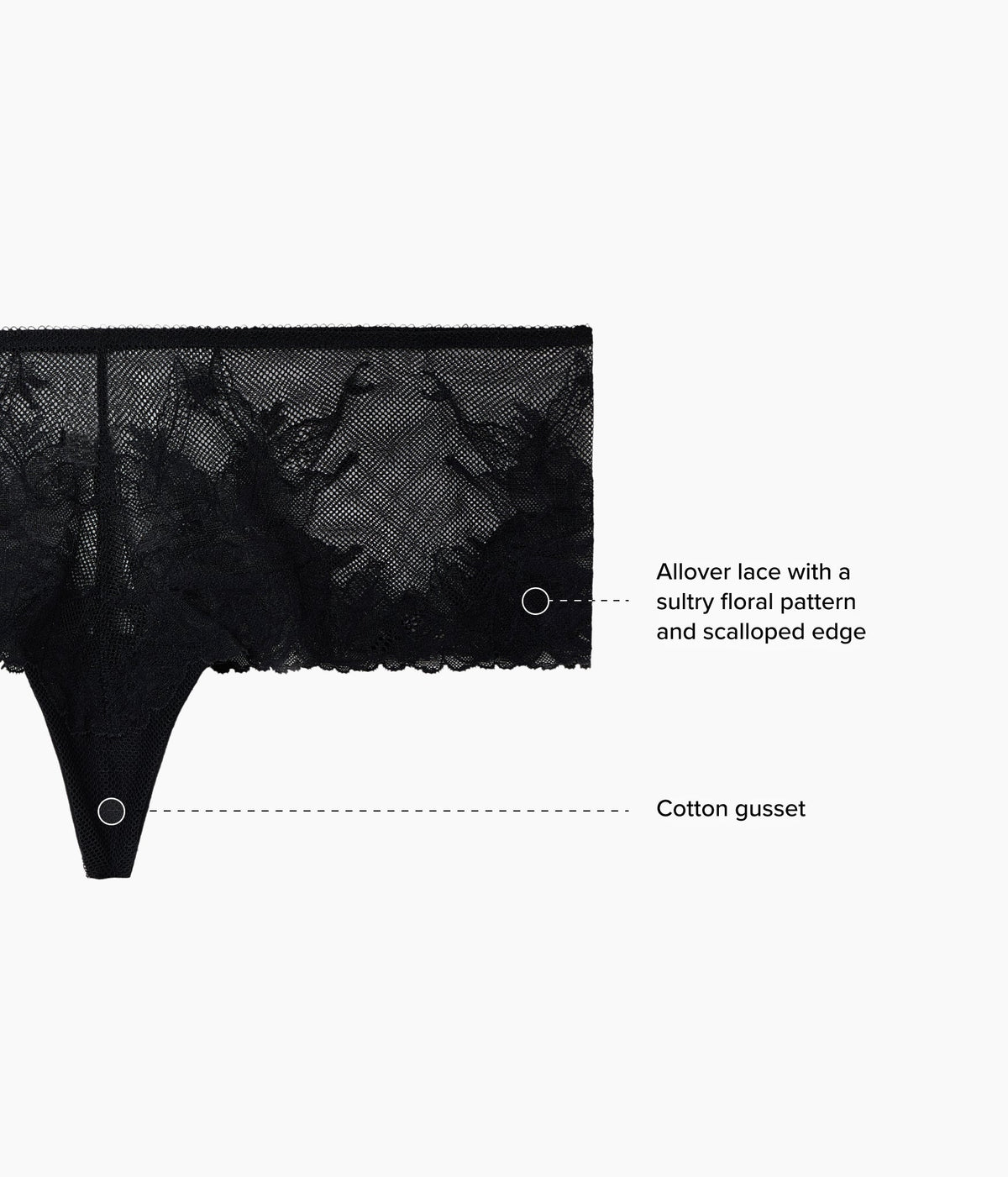 Vivid Attraction Tanga - Black | Wacoal Signature