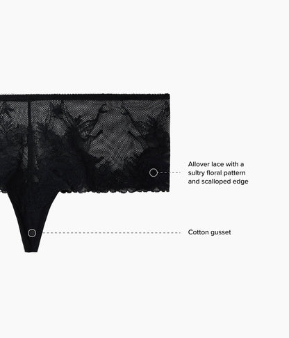 Vivid Attraction Tanga - Black | Wacoal Signature