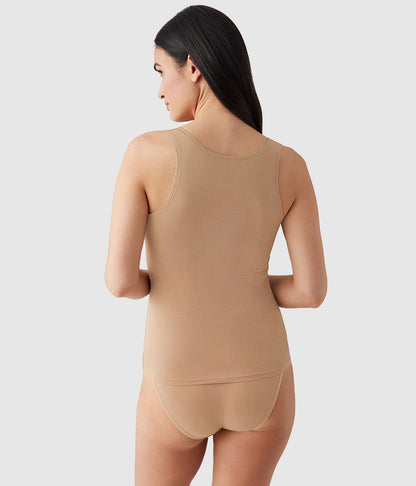 Understated Cotton Tank - Praline | Wacoal Premium