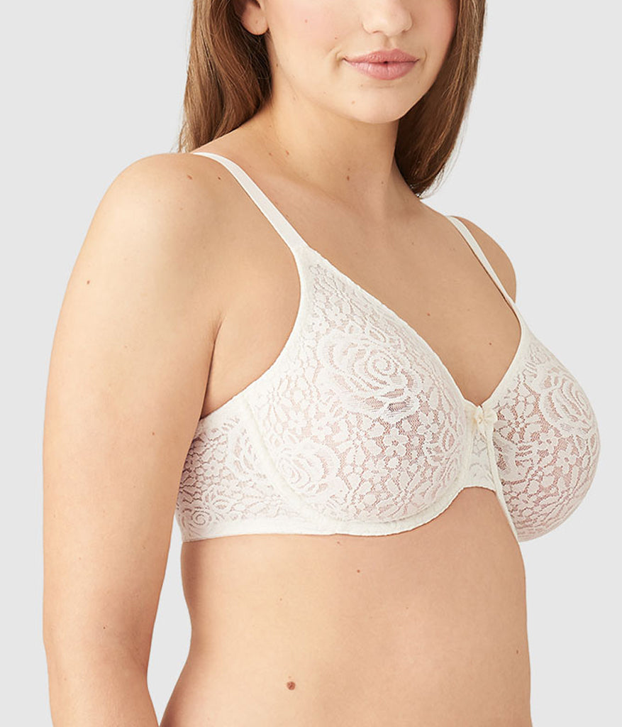 Halo Lace Underwire Bra - Ivory | Wacoal Discount