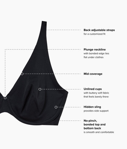 Better Than Braless™ Underwire Bra - Black | Wacoal Classic