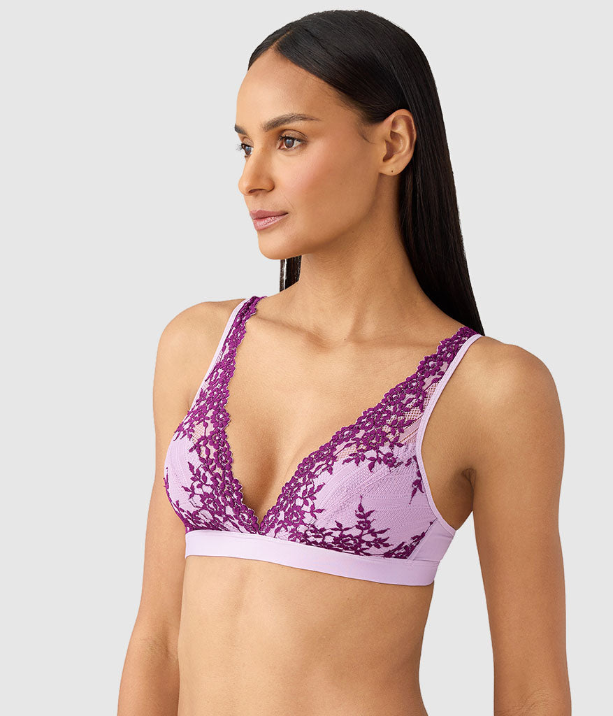 Embrace Lace® Wire Free Bralette - Lavender Sage/Dark Purple | Wacoal Deals